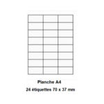 Etiquettes en planches imprimantes bureautiques